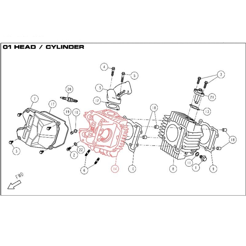 Daytona 190 Engine Head - 86368  DAYTONA - 1