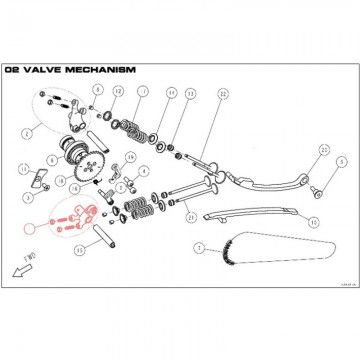 Bilanciere Valvole Scarico per Motore DAYTONA 190 - 86481  DAYTONA - 1