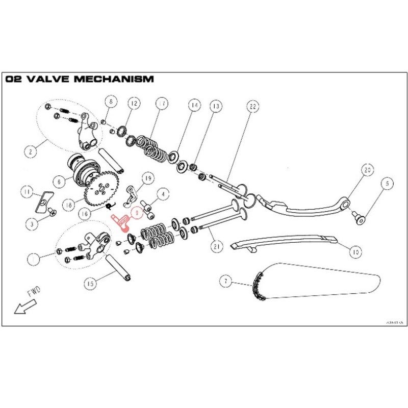 Albero e Peso Decompressore DAYTONA 190cc Vers. 3 - 89681  DAYTONA - 1