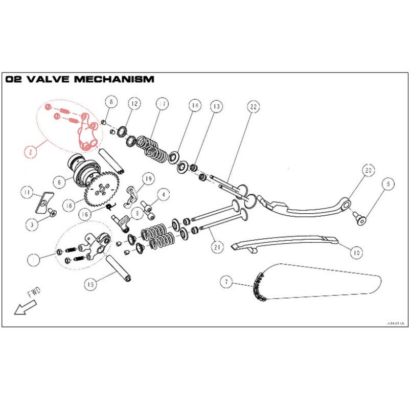 Intake Valve Rocker Arm for DAYTONA 190 Engine - 86393  DAYTONA - 1