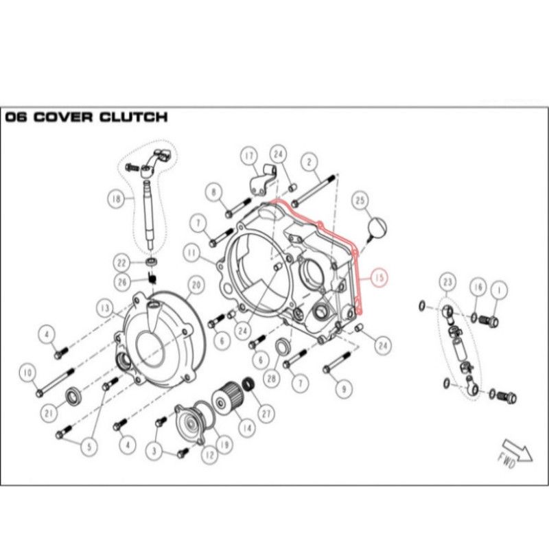 Clutch cover gasket DAYTONA 190 - 86437  DAYTONA - 1