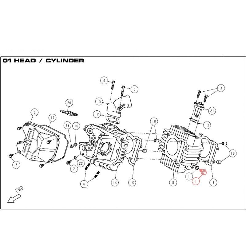 Bullone Esagonale Flangiato M10 x 16 Per Cilindro DAYTONA 190 - 86448  DAYTONA - 1