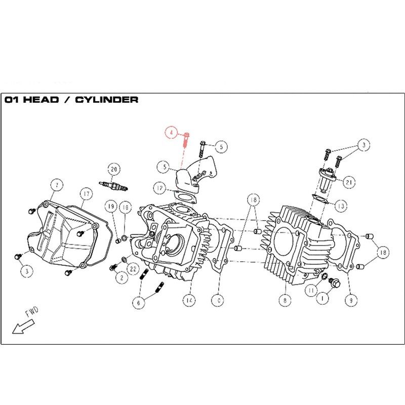 M6 x 25 Flanged Hex Bolt For DAYTONA 190 Manifold - 86466  DAYTONA - 1