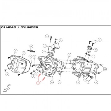 Prigioniero M6 x 32 Per Scarico DAYTONA 190 - 83703  AVO - 1
