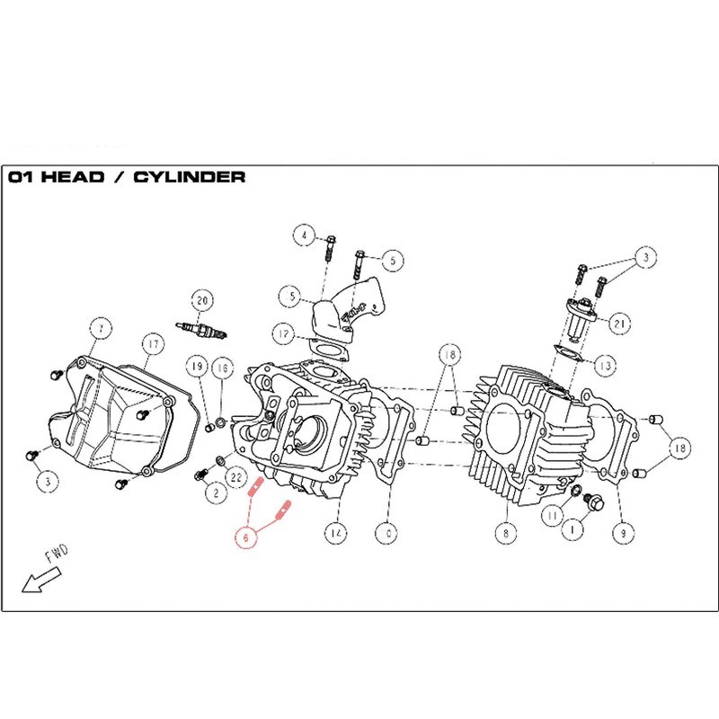 M6 x 32 Stud For DAYTONA 190 Exhaust - 83703  AVO - 1