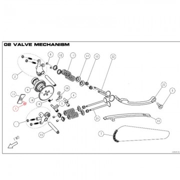Vite Svasata M6 x 9 Croce Per Albero a camme DAYTONA 190 - 86460  AVO - 1