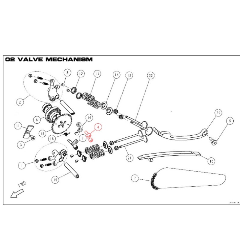 M6 x 16 Screw For Decompressor Stop DAYTONA 190 - 86883  AVO - 1