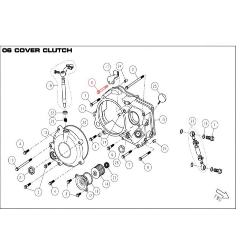 M6 x 55 Flanged Hex Bolt for DAYTONA 190 Clutch Cover - 86474  DAYTONA - 1