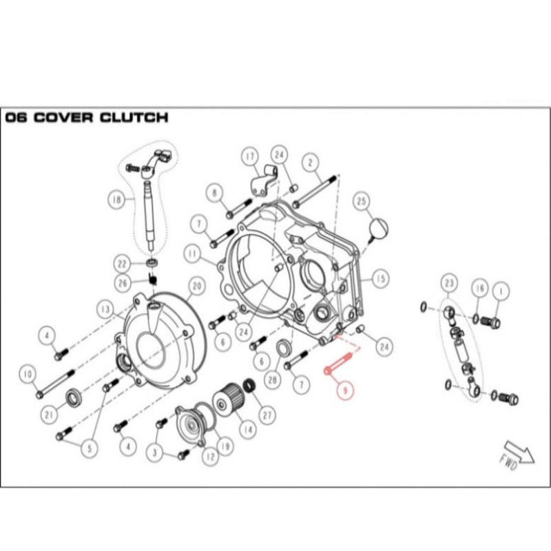 Bullone Esagonale Flangiato M6 x 60 Per Carter Frizione DAYTONA 190 - 86  DAYTONA - 1