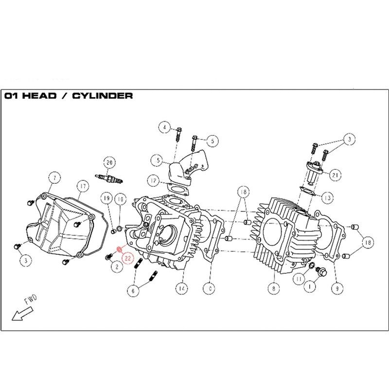 Copper Washer M6 .3 x 14 x 1 For DAYTONA 190 Head - 86456  DAYTONA - 1