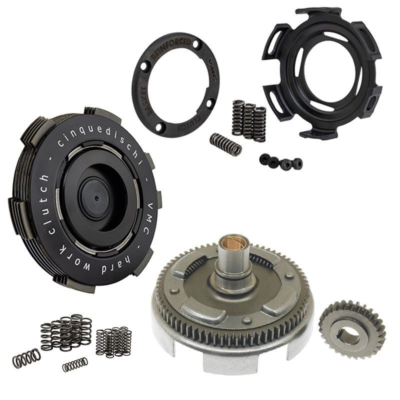 Kit Primaria 27x69 DENTI DIRITTI Con Cestello rinforzato e Frizione HardWork 5 Dischi  VMC RACING - 1