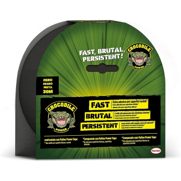Pattex Crocodile Power Tape nero 30m x 50mm, nastro americano extra forte, 2 volte più spesso, per molte superfici.
  AVO - 2