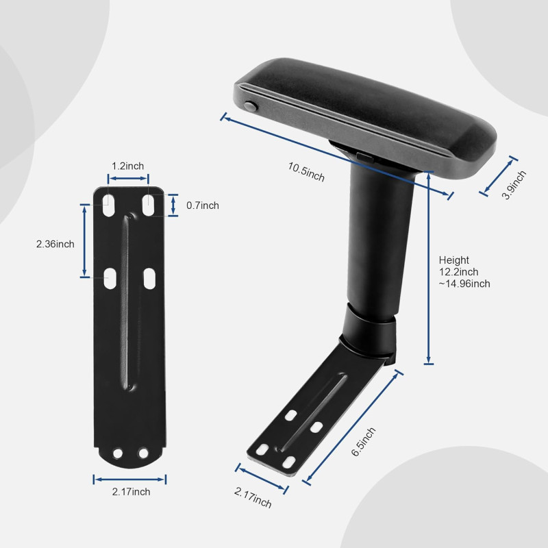 Coppia di braccioli regolabili in altezza 4D, set di braccioli per sedia da ufficio da gioco  SPARK GAMING - 6
