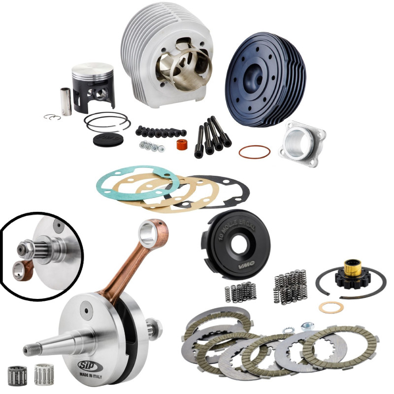 VMC CRONO 187cc Cylinder Kit + 60mm Stroke Shaft + 10-Spring ERGAL Clutch for Vespa Large  VMC RACING - 1