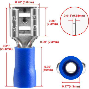 Terminale a Crimpare Femmina Isolato Blu ( 6,3 mm ) FDD2-250  AVO - 2