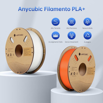 Filamento PLA+ ANYCUBIC 1.75mm per Stampante 3D, Precisione Dimensionale +/- 0.02mm, Bobina da 1kg (2.2 Libbre)  ANYCUBIC - 8