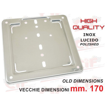 FONDO PORTA TARGA IN INOX LUCIDO VECCHIE DIMENSIONI (mm.170) CIF : 3280-C  CIF - 1