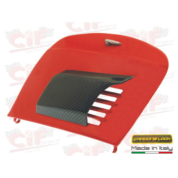 ADDITIONAL AIR CONVEYOR FOR ENGINE SIDE DOOR " CARBONE LOOK" COMPLETE WITH SCREWS AND WASHERS FOR VESPA 50 - 125 PRIM  CIF - 2