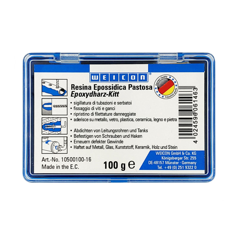 RESINA EPOSSIDICA BICOMPONENTE Weicon STUCCO METALLI ALTE TEMPERATURE 100g  WEICON - 1