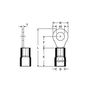 Terminale a Crimpare ad Anello Isolato Rosso M6 ( 6  mm ) FDD1.25-250  AVO - 5