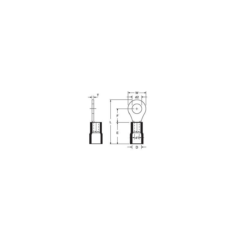 Terminale a Crimpare ad Anello Isolato Rosso M6 ( 6  mm ) FDD1.25-250  AVO - 5