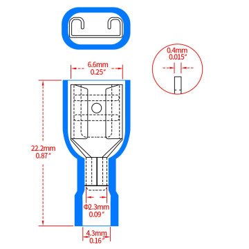 Terminale a Crimpare Femmina Completamente Isolato Blu ( 4,8 mm ) FDFD2-187  AVO - 4