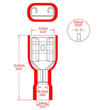 Terminale a Crimpare Femmina Completamente Isolato Rosso ( 6,3 mm ) FDFD1.25-250  AVO - 4