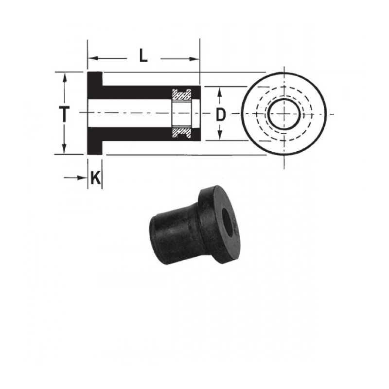Inserti filettati speciali - Neoprene / Ottone M5 Spessore 0.4 - 4.9	Diametro 9.8 - 85RN515 - Per carene MiniGP  AVO - 1