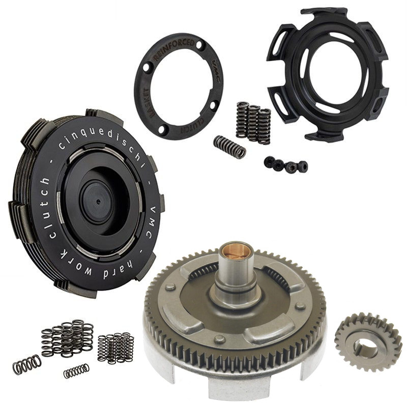 Kit Primaria 24x72 DENTI DIRITTI Con Cestello rinforzato e Frizione HardWork 5 Dischi  VMC RACING - 1