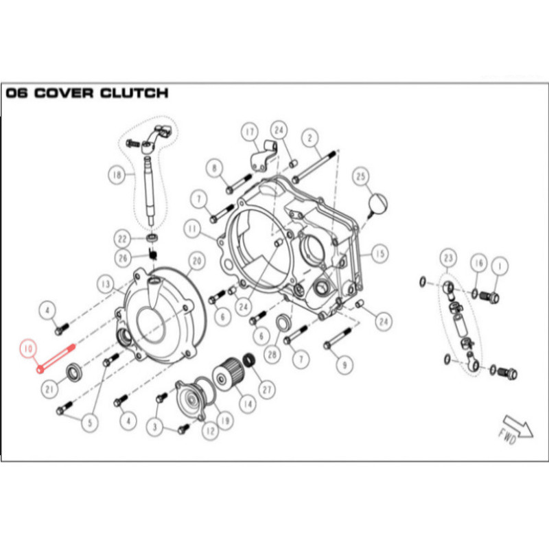 M6 x 90 Flanged Screw for Clutch Cover DAYTONA 190 - 86361  DAYTONA - 1