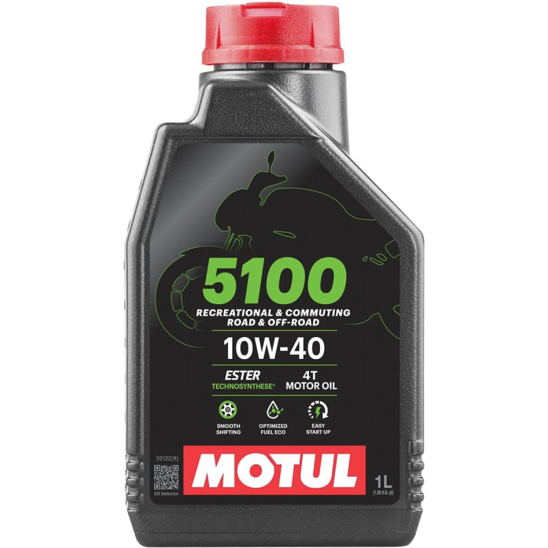 Motul 5100 10W-40 4T Engine Oil 1 Liter  MOTUL - 1