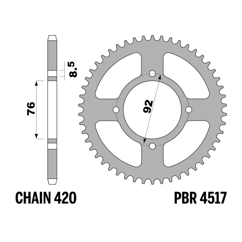 Crown 420 4 Holes Ergal PBR GOLD 4517 PBR - 2