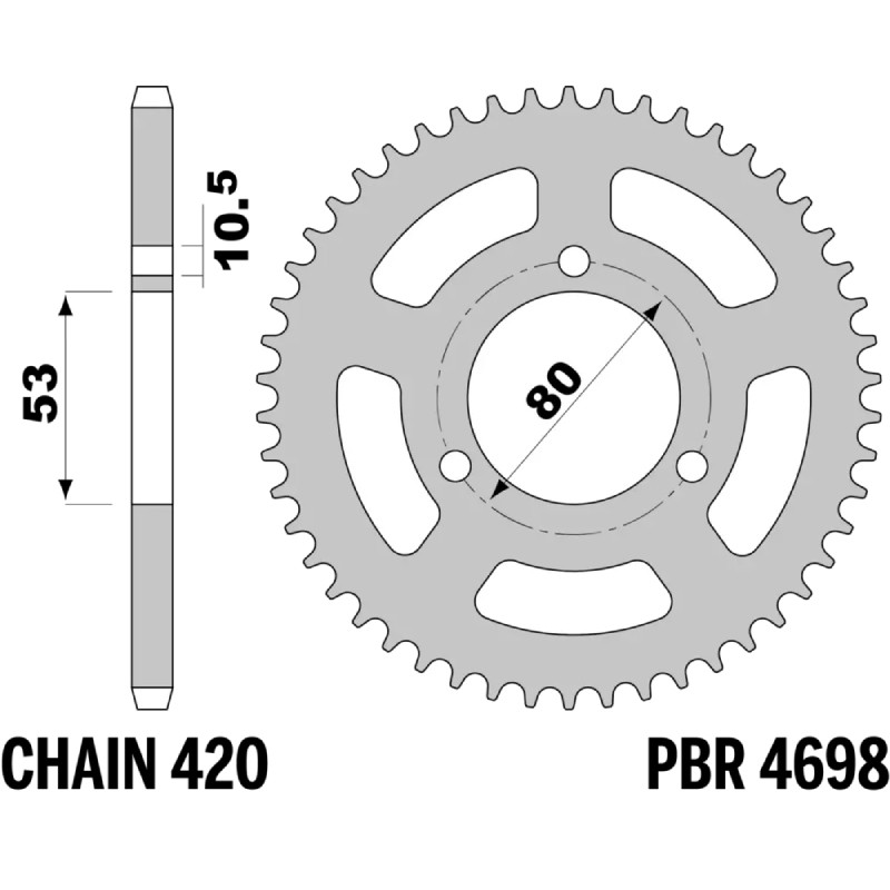 Crown 420 3 Holes Ergal PBR BLACK 4698  PBR - 1