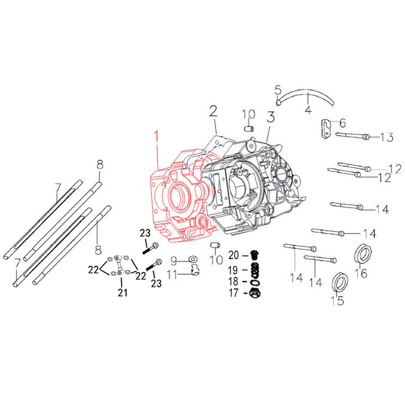 Takega 170 Engine Crankcase Right Side  AVO - 1