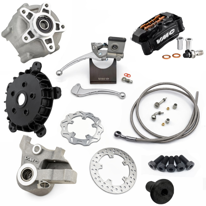 VMC Disc Brake Kit for Vespa PX and PK - Fixed Disc - Black Line  VMC RACING - 1