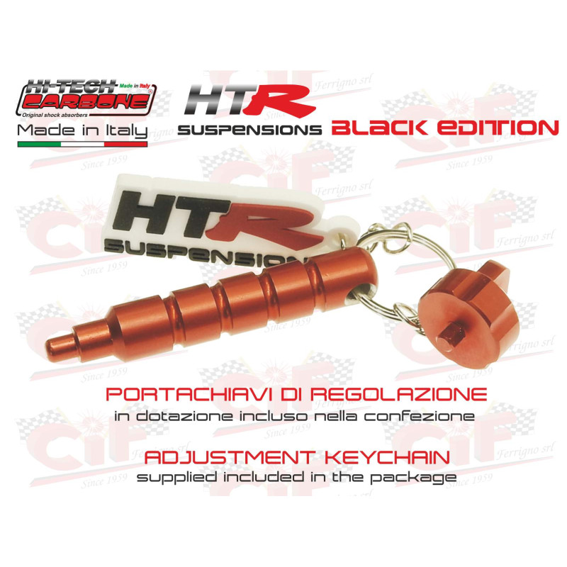 Ammortizzatore Anteriore Hitech Carbon HTR Black Edition Pluriregolabile a Gas – Vespa PX / T5 / LML CIF : 18306-NN  CARBONE - 7