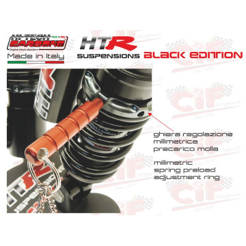 Ammortizzatore Anteriore Hitech Carbon HTR Black Edition Pluriregolabile a Gas – Vespa PX / T5 / LML CIF : 18306-NN  CARBONE - 5