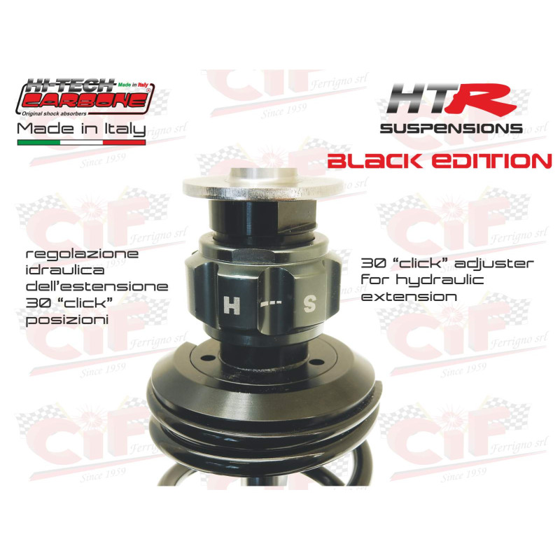 Ammortizzatore Anteriore Hitech Carbon HTR Black Edition Pluriregolabile a Gas – Vespa PX / T5 / LML CIF : 18306-NN  CARBONE - 3