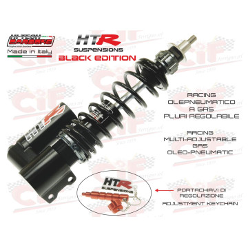 Ammortizzatore Anteriore Hitech Carbon HTR Black Edition Pluriregolabile a Gas – Vespa PX / T5 / LML CIF : 18306-NN  CARBONE - 1