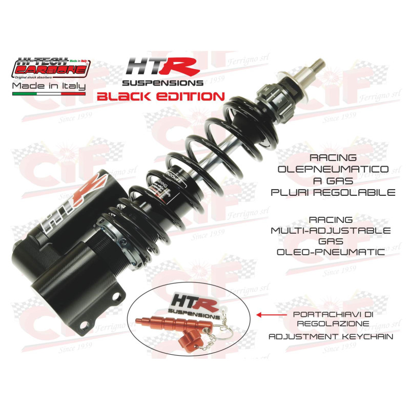 Ammortizzatore Anteriore Hitech Carbon HTR Black Edition Pluriregolabile a Gas – Vespa PX / T5 / LML CIF : 18306-NN  CARBONE - 1