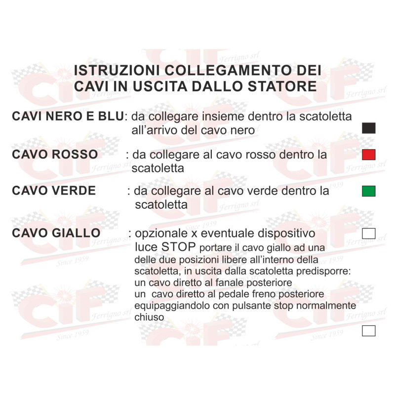 STATORE COMPLETO 6V 25W 5 FILI CON FILO STOP VESPA 50 R SPECIAL BOBINA ESTERNA CIF 9153-E1  CIF - 3