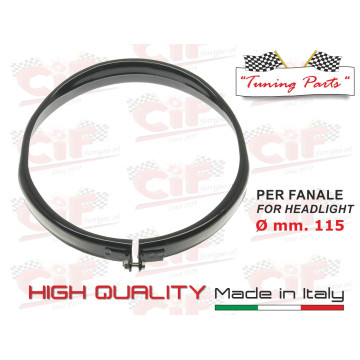 GHIERA FANALE IN ACCIAIO INOX BLACK/NERO SEMILUCIDO PER FANALE ANTERIORE Ø mm.115 CIF : 7341-BLK  CIF - 2
