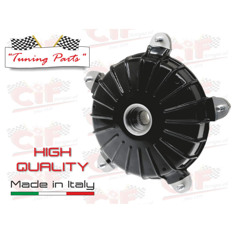 TAMBURO RUOTA POSTERIORE VERNICIATO NERO SEMILUCIDO - VESPA - 50 - 90 - 125 PRIMAVERA - ET3 CIF : 5408-BLK  CIF - 1