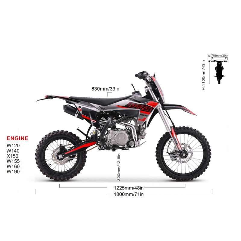 PitBike TURRUT X4 - YX140cc - Ruote 19/16  TURRUT - 8