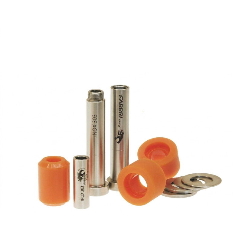 KIT SILENT BLOCK ARANCIO "FABBRI RACING" (ATTACCO MOTORE + SOSPENSIONE POSTERIORE) VESPA SMALL FRAME  FABBRI RACING - 1
