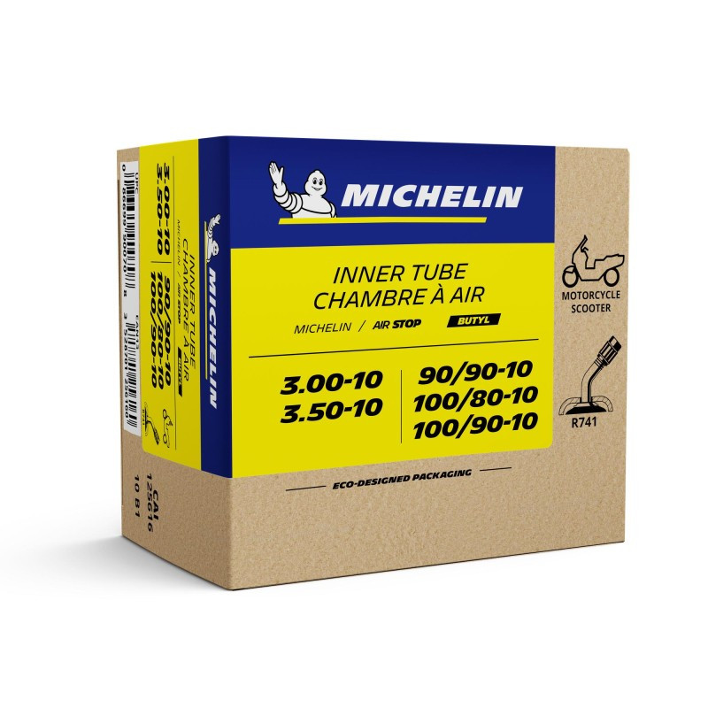 Michelin 10B1 3.00/3.50-10 Inner Tube with 45° Valve for Vespa Ape  MICHELIN - 1