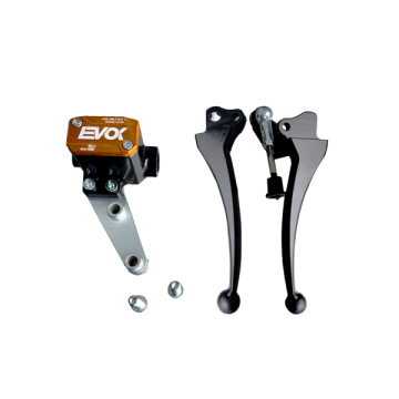 EVOK IRON BRAKE P11 HYDRAULIC BRAKE PUMP FOR VESPA PX - BLACK AND ORANGE RMS : 226000009  EVOK - 1