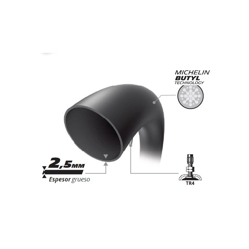 Camera d'Aria Michelin 10 Mbr 2.50 / 2.75- 10 con Valvola Dritta Cross  MICHELIN - 2