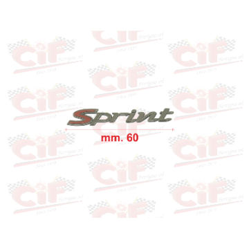 TARGHETTA "SPRINT" PICCOLA (mm.60) RESINATA ADESIVA BRUNITA per scudo anteriore VESPA AUTOMATICA CIF : 10467-BR  CIF - 1