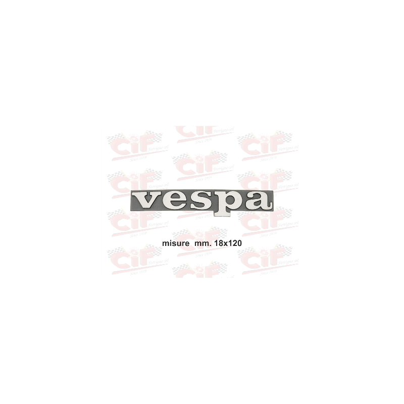 TARGHETTA "VESPA" (dimensioni mm.18x120) - SATINATA per scudo anteriore - VESPA CIF : 6101-S  CIF - 1